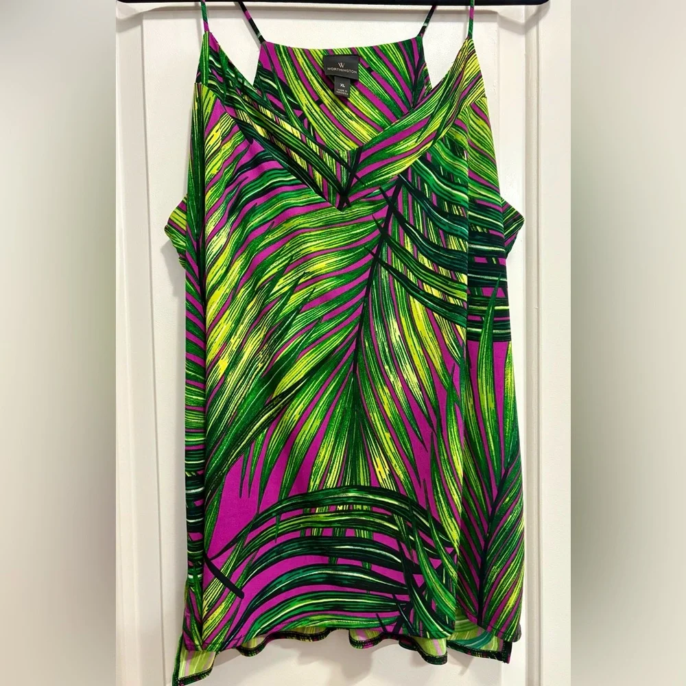 Vibrant Green and Purple Women's Top - Picture 1 of 3